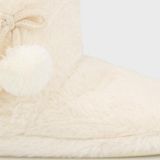 Lela Yumuşak Dokulu Peluş Ponponlu Bayan Panduf 6722003 EKRU