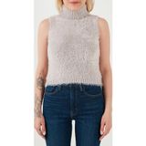 Lela Yumuşak Tüylü Slim Fit Balıkçı Yaka Crop Bayan Süveter 4615566 GRİ