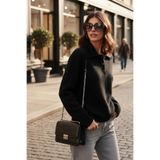 Lela Yün Karışımlı Regular Fit Düğmeli Polo Yaka Kazak Bayan POLO YAKA KAZAK 4617019