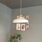 Lema Beyaz Tekli Avize Ahşap Topaç Başlık Sarkıt Lamba Restoran Cafe Salon Avizeleri
