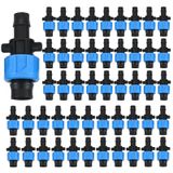 Lemfema 50 Adet Damla Sulama Kaplini, Damla Bant Bağlantı Parçaları, Damla Bant Konnektör Boru Kaplin Dikenli Kilitleme Montaj Kiti 5/8 "Damla Bant Yağmurlama, 1/4" Barb Damla Sulama Araçları