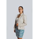 Lemfey Rusape Kadın Deri Ceket - 2XL - Beyaz
