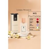 LEMİA 105 Pour Femme Kadın EDT Parfüm, 50ml, Mor Frezya, Amber Çiçeği, Bulgar Gülü, Yasemin
