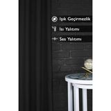 Leminor Siyah Gaming Perde - Yayıncı Perdesi - Işık Ses ve Isı Geçirmez - Kırışmaz - Siyah Akustik Perde - 350 x 250 cm