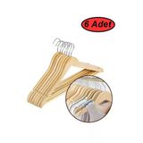 Lemmoni 6 Adet Ahşap Askı Elbise Askısı Pantolon Askısı Gömlek Askısı