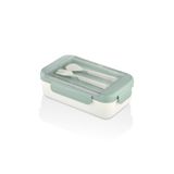 Lemmoni Qlux Taşınabilir Lunch Box, 2 Bölmeli, 1100ml, Çatal Kaşıklı, Yeşil