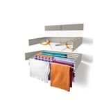 lemoduler Belize 120 Cm Katlanabilir Çamaşır Kurutma Askısı, Duvara Monte Kurutmalık, 7 Boru, 35 Kg, Paslanmaz