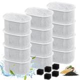 Lemonfilter 12 paket kedi su çeşmesi filtresi W300 & W300B & W500 & W500B kedi su çeşmesi, 5 adet sünger filtreleri ile 2L ve 3.5L otomatik Pet su çeşmesi