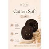 Lemuria Studio Cotton Soft 2 Adet Pullu Pamuk Örgü İpi, Yumuşak Dokulu Premium El Örgü İpliği, 100 Gr 310 M