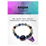 LEMURYANSTONE Başak Burcu Kadın Bileklik Akik-Ametist-Sitrin-Amazonit-Dumanlı Kuvars-Lapis-Aventurin