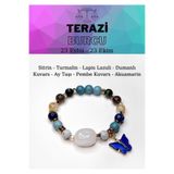 LEMURYANSTONE TERAZİ BURCU KADIN BİLEKLİĞİ SİTRİN-TURMALİN-LAPİS-DUMANLI KUVARS-AYTAŞI-PEMBE KUVARS-AKUAMARİN