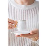 Lena 6 Kişilik Beyaz Kahve Fincanı Takımı - 90 Ml