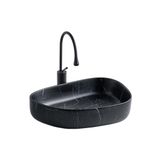 Lena E-2107SM Siyah Mermer Tezgahüstü Lavabo