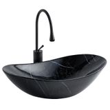 Lena E-2113M5 Siyah Tezgah Üstü Porselen Lavabo