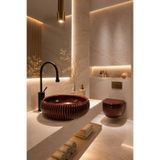 LENA E-4161X Tezgah Üstü Porselen Lavabo Bordo Porselen Lavabo