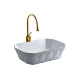 Lena E-8141 Gold&Beyaz Porselen Çanak Lavabo