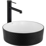 Lena E-W5002SB Mat Siyah Beyaz Tezgah Üstü Lavabo