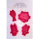 Lena Gift Store Gabby Dollhouse Kedi Kurabiye Kek Şeker Kurabiye Kalıbı Ve Hamur Şekillendirici (Set)