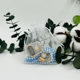 Lena Gift Workshop 10 Adet Hediyelik Tül Keseli Inci Tesbih ve Taşlı Zikirmatik (Mevlid-Hac-Umre-Sünnet) - Mavi
