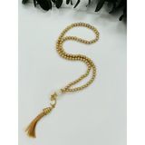 Lena Gift Workshop 10 Adet Hediyelik Vavlı Püsküllü Plastik Inci 99'lu Namaz Tesbihi ( Mevlit-Sünnet-Hac-Umre) - Altın
