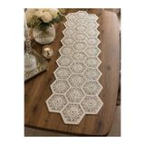 Lena Maison Ekru Dantel Runner/Masa-Konsol Örtüsü 35x105 cm