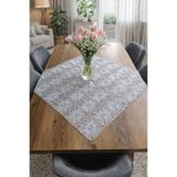 Lena Maison Ella Dantel Masa ve Fiskos Örtüsü Gümüş Simli Gri Renk 95x95 cm