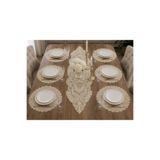 Lena Maison Fransız Danteli Runner ve Supla Takımı 6 Kişilik Altın Simli