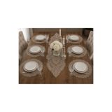 Lena Maison Fransız Danteli Runner ve Supla Takımı 6 Kişilik Vizon