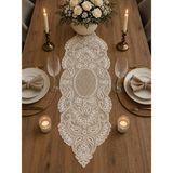 Lena Maison Luna Ekru Dantel Runner /masa-Konsol Örtüsü 35X105 cm - 35 x 105 cm