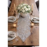 Lena Maison Luna Gümüş Simli Dantel Runner/masa-Konsol Örtüsü 35X105 cm - 35 x 105 cm