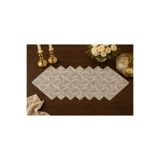 Lena Maison Zambak Altın Simli Krem Dantel Runner/Masa-Konsol Örtüsü 35x105 cm
