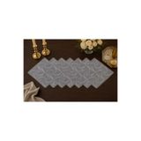 Lena Maison Zambak Gümüş Simli Dantel Runner/Masa-Konsol Örtüsü 35x105 cm