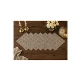 Lena Maison Zambak Simli Vizon Dantel Runner/Masa-Konsol Örtüsü 35x105 cm