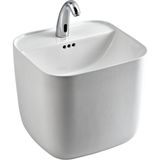 Lena - Tezgah Üstü Monoblok Lavabo Kare Yarım Outlet - E-251- - Beyaz