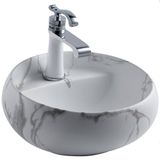 Lena - Tezgah Üstü Porselen Lavabo Mermer Desenli Outlet - EH-4660M6-