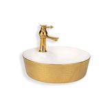 Lena - Tezgah Üstü Porselen Lavabo Outlet - E-5001A- - Altın
