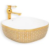 Lena - Tezgah Üstü Porselen Lavabo Outlet - E-8128- - Altın