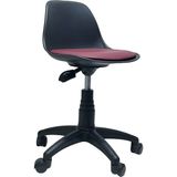 Lenatech Junior Tabure (Siyah Gövde) Deri - Bordo