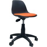 Lenatech Junior Tabure (Siyah Gövde) Deri - Turuncu