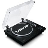 Lenco LS-55 Siyah Ahşap Hoparlörlü Bluetoothlu USB'li MP3E Kayıt Özellikli Plak Çalar Pikap