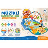 Lenda Shop Bebek Aktivite Halısı Müzikli Piyanolu Oyun Matı Asılabilir Oyuncaklı - Mavi - 75 x 56 x 45 cm