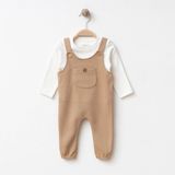 Lenna Baby Jakarlı Badili Erkek Bebek Slopet %100 Pamuk Mevlüt Hediyelik - 6 - 9 Ay - Kahverengi