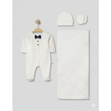 Lenna Baby Vervürlü Erkek Bebek 4'lü Hastane Çıkışı Hediyelik - 0 - 3 Ay - Mavi