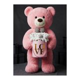lenostra 90cm Büyük Pembe Peluş Ayı 15'li Mini Ayıcık Pembe Love Kutusu Sevgiliye Doğum Günü Anneler Günü Konsept Hediye Seti