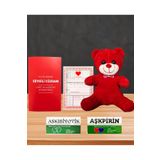 lenostra Sevgiliye Romantik Hediye Kırmızı Ayıcık - Aşkpirin - Aşkıbiyotik - Sevgili Cüzdanı ve Aşk Tapusu Sevgili-Set26