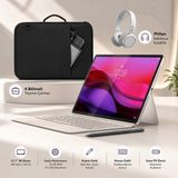 Lenovo 12,7 Inç 3k 144 Hz Ekranlı 16 GB Ram 512 GB Hafızalı Güçlü Android Tablet, Klavye ve Kalemle Yaratıcı Çalışma ve Üretkenlik Için Deniz Kabuğu | Set: Taşıma Çantası, Kulaklık - Taşıma Çantası + Kulaklık