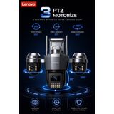 Lenovo 3 Motorize Kameralı 15MP Wifi Aov Sürekli Kayıt Özellikli Ultra Renkli Gece Görüşlü Güvenlik Kamerası