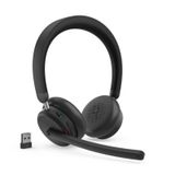 Lenovo 4xd1s19777 Çift Modlu Bluetooth + Kablosuz Mini Alıcı Anc Mikrofonlu Kulaküstü Kulaklık 6550 Usb-a, Teams siyah
