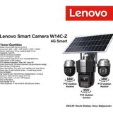 Lenovo 9mp 4g Solar Güvenlik Kamerası - Güneş Panelli, Ptz Uzaktan Kontrol - Gri - Siyah