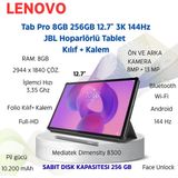 Lenovo Idea Tab Pro 2.2ghz 8gb 256GB 12.7inch' 3k- Android Tablet + Anker 10000 Ma Powerbank Hediye - 256 GB - Grafit Grisi